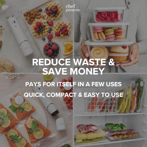 Glass Vacuum Seal Containers for Food Storage, Made For Compact Vacuum Sealer, 3pcs set [1x Small, 1x Medium, 1x Large] Works With Handheld Vacuum Sealer Machine