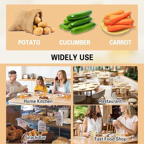Hakka Commercial Vegetable Chopper French Fry Cutter w/3 Replacement Blades Commercial Onion Slicer Heavy Duty Potato Cutter Carrots Dicer Stainless Steel, include 3 Blades(1/2", 3/8", 1/4") - Image 6