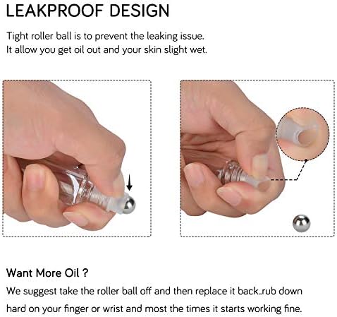Essential Oil Roller Bottles 10ml ( Clear Glass Bottle with Bamboo Lid, 12 Pack, 2 Extra Stainless Steel Balls, 24 Labels, 1 Opener, 1 Funnel, 2 Droppers ) Roller Balls for Oils, Roller on Bottles - Image 4