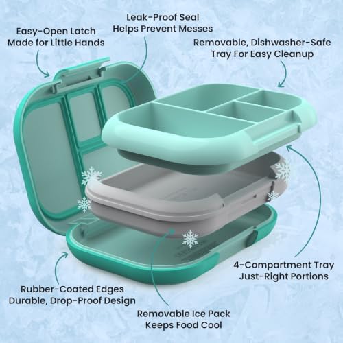Chill Kids 4-Compartment Bento Box Leakproof Lunch Box