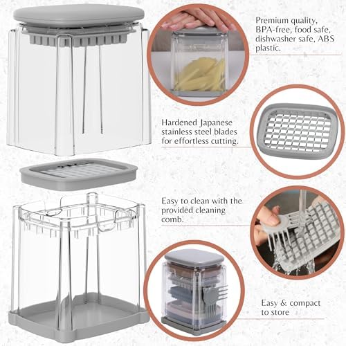 Brieftons PerfectCut 4-Blade Manual Vegetable Chopper, Food Dicer Chop Box - Image 6