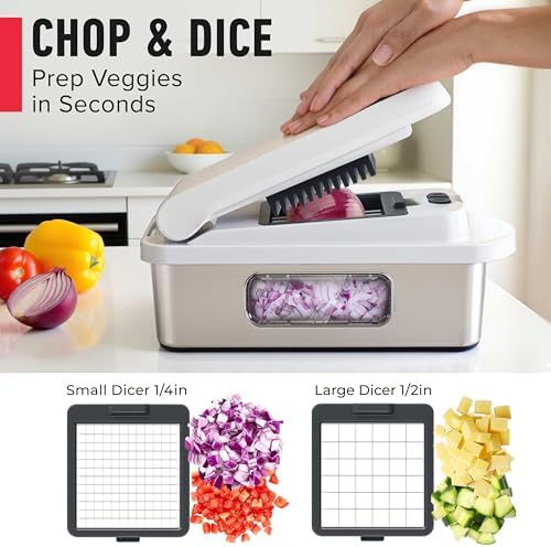 MUELLER HOME Pro-Series 10-in-1, Stainless Steel Multi Vegetable Chopper - Image 4