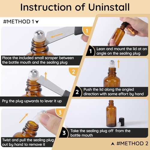 Segbeauty 1.69oz Glass Roller Bottles for Essential Oils, 5 Pack of 50ml Amber Empty Rollerball Bottles for Oil, Anointing Oil Bottle for Travel Storage, Perfume Refill Bottle Travel Size Containers - Image 4
