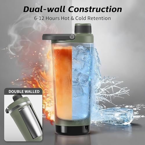 PROCHAIN Insulated Stainless Steel Protein Shaker Bottle, 20oz Metal Mixer - Image 6