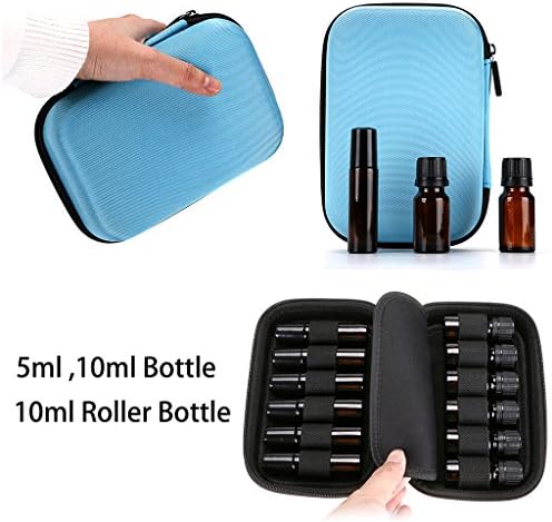 Hipiwe Hard Shell Essential Oil Carrying Case Holds 12 Bottles, Blue - Image 2