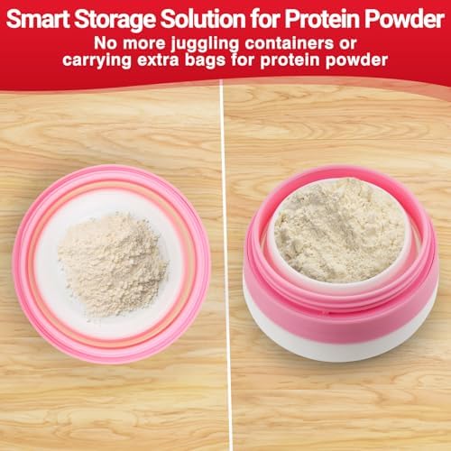 Collapsible Protein Shaker Bottle: 20 Oz Travel-Friendly Shaker Cups, Pink - Image 5