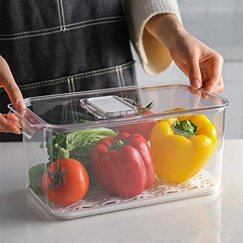 Vegetable Fruit Containers Fridge Containers,Freezer Produce Saver Refrigerator Organizer Bins with Vented Lids And Drain Tray For Pantry Fridge Freezer Cabinet Kitchen Organization