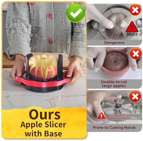 Newness 5.12-In Extra Large Apple Slicer Corer, 12-Blade Cutter