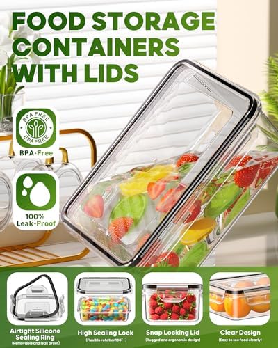60 PCS Food Storage Containers with Lids, Plastic Food Containers