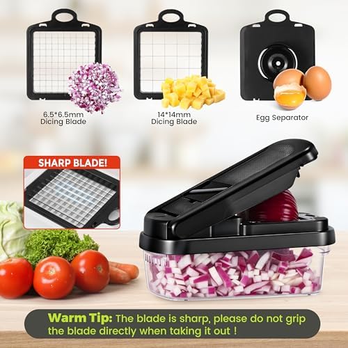 Vegetable Chopper, 12-in-1 Food Veggie Chopper Cutter with Container