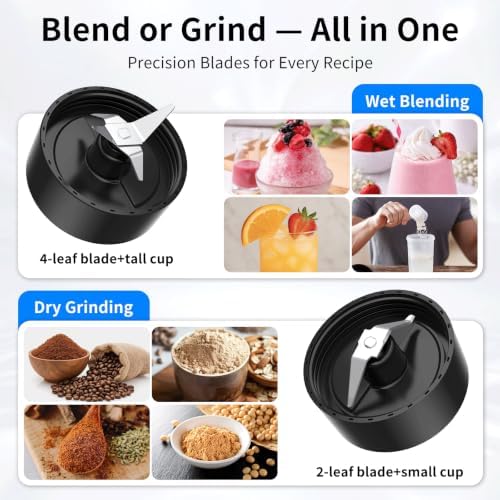 COKUNST Smoothie Blender, Personal Blender with 2 To-Go Cups & Lids, Black - Image 4