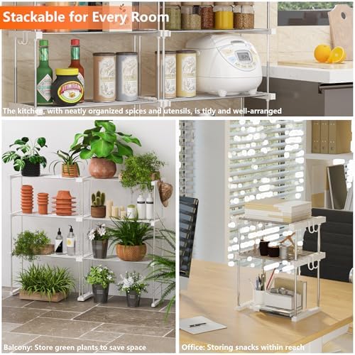 Expandable Under Sink Organizer, No-Drill Adjustable Shelf