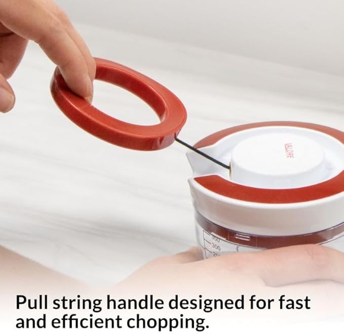 Manual Food Processor Vegetable Chopper, 400 mL (1.7 Cup) Capacity