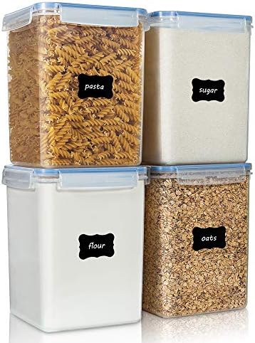 5.2L Flour Sugar Storage Containers, 4 PCS, Blue