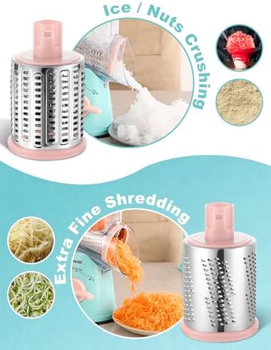 Geedel Rotary Cheese Grater Hand Crank, Cheese Shredder Vegetable Slicer - Image 3