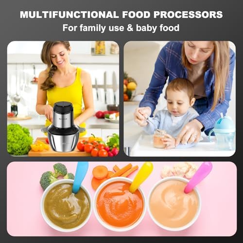 Sovyime Food Processor, 2‑Speed Electric Food Chopper & Small Meat Grinder - Image 6