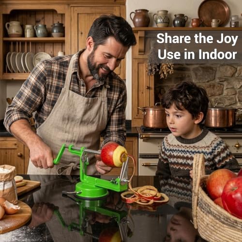 Apple Peeler - 3 in 1 Fruit Corer Cutter and Peeling Machine for Kitchen - Stainless Steel Apples Peelers & Cutters Tool - Easy to Peel and Spiralizer
