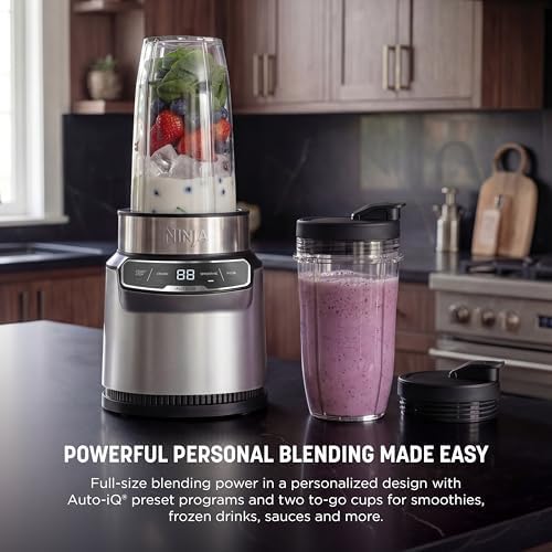 Ninja Nutri-Blender Pro with Auto iQ, 1100PW, (2) 24oz Cups, BN401 - Image 2