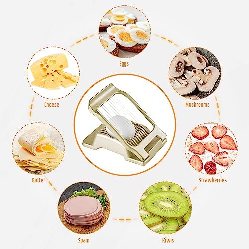 Multipurpose Heavy Duty Aluminium Egg Slicer, Stainless Steel Wire, Gold - Image 2