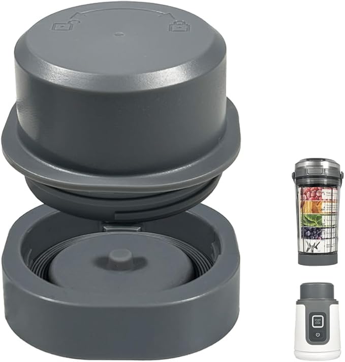 Blade Cover and Vessel Cap for Ninja Blast, Portable Blender BC100 & BC151 Series, Ninja Accessories, 2-in-1 Replacement Parts, Food Grade, Leakproof, Dishwasher Safe, grey