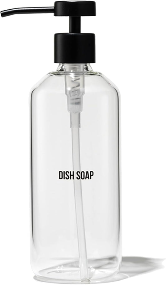 Public Goods Glass Dish Soap Dispenser Pump for Kitchen Sink | 16 Oz