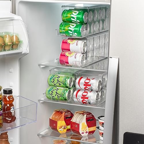 Soda Can Organizer Dispenser for Refrigerator, 12 Can, 2 Pack