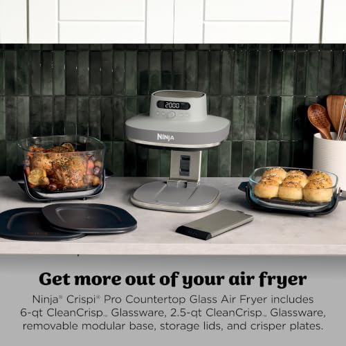 Ninja Crispi Pro Glass Air Fryer, 6-in-1, Amazon Exclusive Bone & Champagne - Image 2