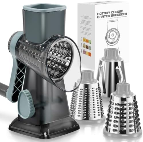 KEOUKE Rotary Cheese Grater, Hand Crank Shredder Slicer by KEOUKE