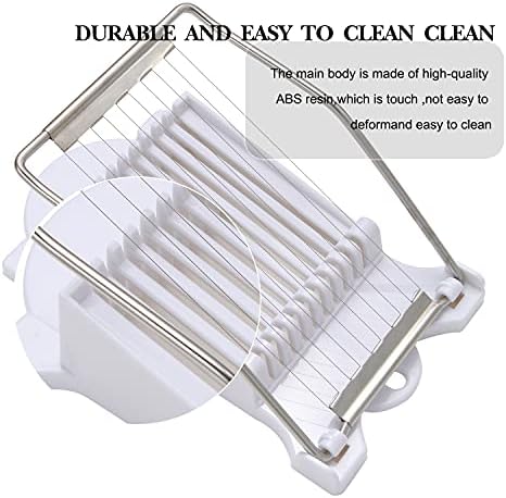 Slicer,Multipurpose Luncheon Meat Slicer,Stainless Steel Wire Egg Slicer,Cuts 10 Slices For fruit,Onions,Soft Food and Ham (White)