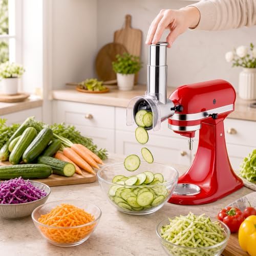 Slicer Shredder Attachment for KitchenAid Stand Mixer, Cheese Grater