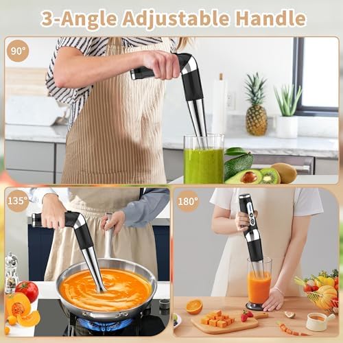 Toogel Cordless Immersion Blender, 21-Speed, 3-Angle Adjust, Black - Image 3