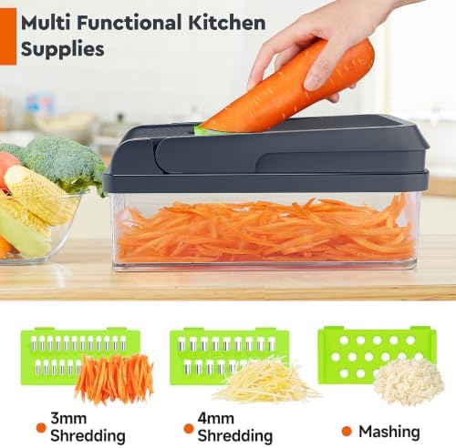 15-in-1 Vegetable Chopper, Food Veggie Chopper With Container