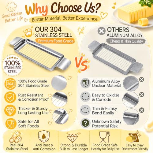 JAYVAR Cheese Slicer and Butter Cutter, 304 Stainless Steel Wire - Image 5
