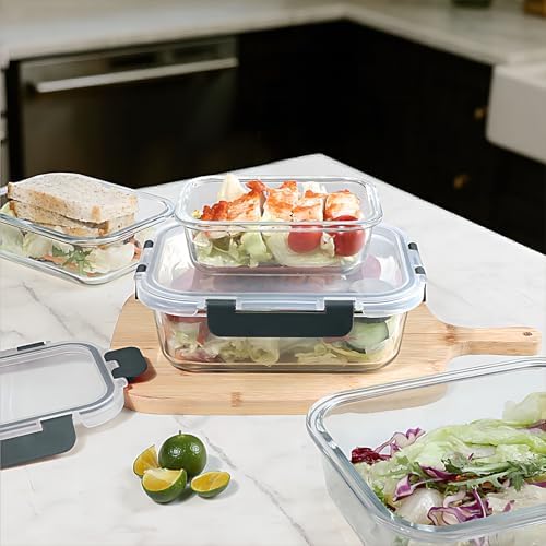 10 Pack Glass Meal Prep Containers with Lids