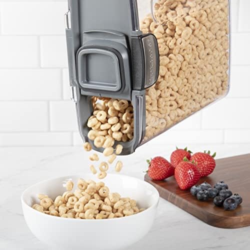 International ProKeeper+ Clear Plastic Airtight Food Baker's Kitchen Storage Organization Container Canister Set with Magnetic Accessories, 2- Piece Set (Cereal 4.2-Quart)