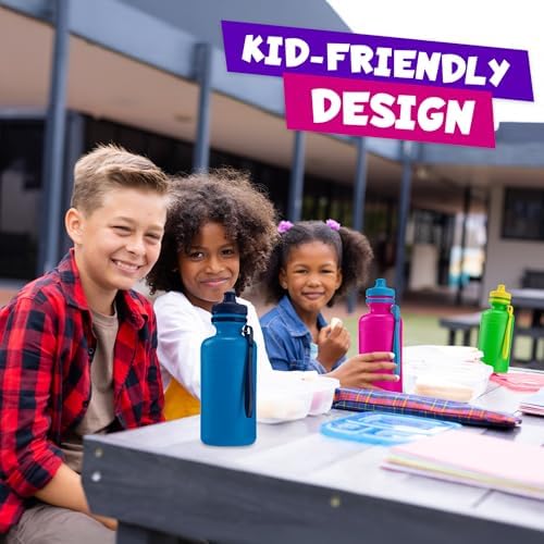 Bulk Water Bottles for Kids (12-Pack) 18oz Reusable Bottle Party Favors