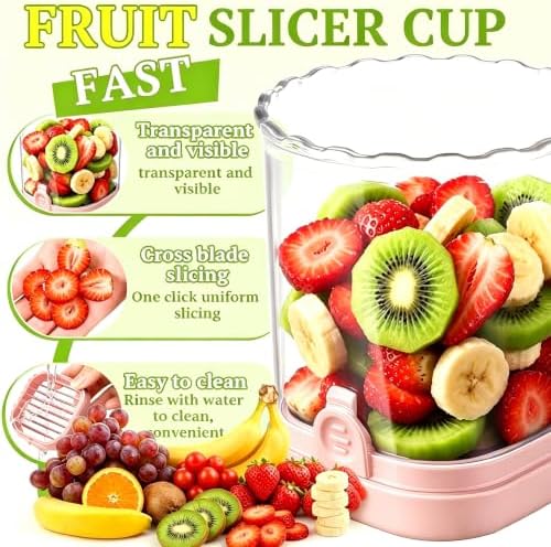 Hendiy Strawberry Slicer with Stainless Steel Blades | Egg & Fruit Slicer Cup for Banana, Cucumber, Mushroom | ABS Detachable Kitchen Gadget - Precision Berry Cutter Tool (1-Pack) - Image 5