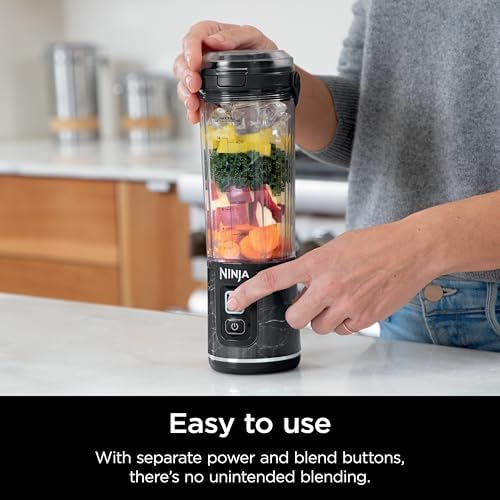 Ninja Blast Portable Blender, Cordless,18oz Vessel, Black Marble, BC152MK - Image 6