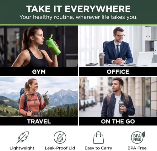 SSKAWorldwide Portable Blender 21oz – Rechargeable and Wireless Mini Personal Blender for Shakes and Smoothies, 4000mAh Battery & 6 Blades for Protein Shakes, Fruit Juicer, Gym & Travel (Green) - Image 6