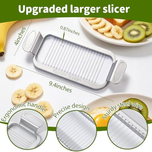 Large Butter Cutter Banana Slicer, Heavy Duty Aluminum & Stainless Steel Wires, Multipurpose Slicer for Butter, Cheese, Banana, Boiled Egg, Strawberry, Dishwasher Safe Kitchen Cutting Tool - Image 4