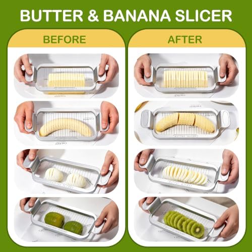Large Butter Cutter Banana Slicer, Heavy Duty Aluminum & Stainless Steel Wires, Multipurpose Slicer for Butter, Cheese, Banana, Boiled Egg, Strawberry, Dishwasher Safe Kitchen Cutting Tool - Image 2