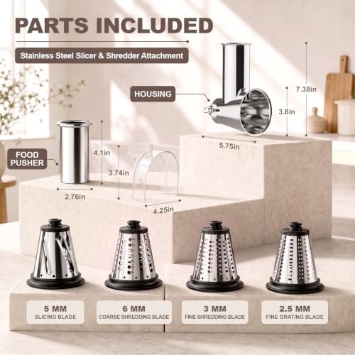 Slicer Shredder Attachment for KitchenAid Stand Mixer, Cheese Grater
