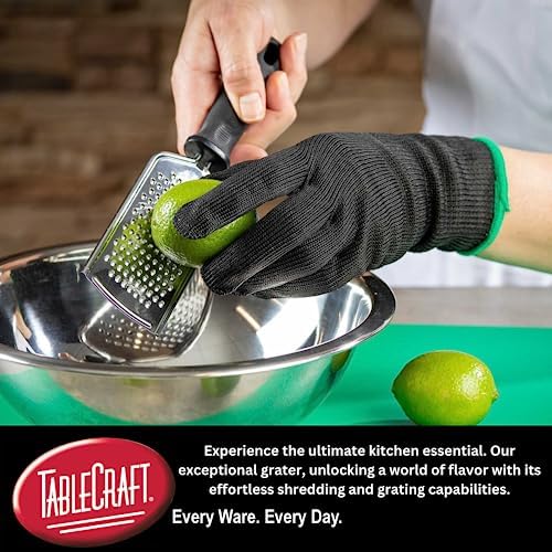 10978 Grater, Small Holes Stainless Steel Handheld Grater, Ergonomic Non-Slip Handle, PerfectGrip Utensil, Dishwasher Safe, 2.25" x 1" x 9.5", Silver