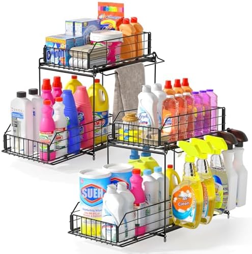 Under Sink Organizers and Storage 2 Pack, 2-Tier Pull Out