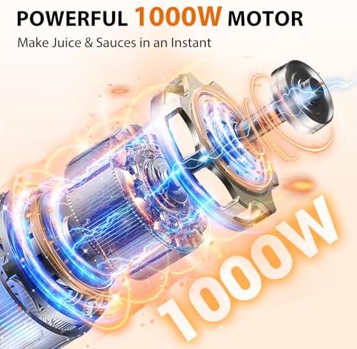 KOIOS Immersion Blender, 1000W Anti-scratch 3-in-1 Hand Blender, Upgraded 12 Speed Stainless Steel Blade Stick Blenders with Turbo Mode, Whisk and Milk Frother, Non-BPA - Image 2