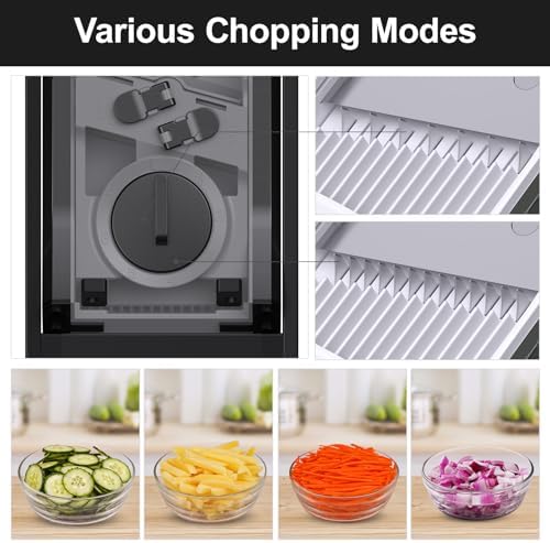 Safe Mandoline Slicer for Kitchen, 5 in 1 Multi Food Chopper, Potato Slicer - Image 4