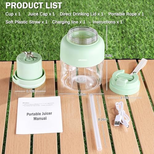 Portable Juice Cup Blender for Smoothies Shakes Fruit Crush Baby Food Maker 43oz 1300ML USB Charging Cordless Food Grade Blades Electric Smoothie Blender for Small Ice Kitchen Outdoor - Image 5