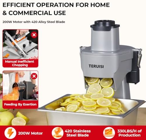 4-In-1 Electric Vegetable Chopper, 200W Vegetable Slicer Food Processor, Veggie Food Cutter With Slicing Shredding Dicing And Striping Function For Commercial Home Use,110V