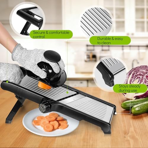 Mandoline Slicer, Adjustable Stainless Steel Vegetable Slicer for Kitchen