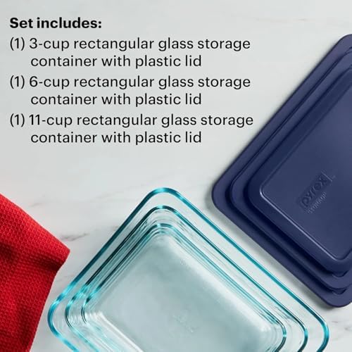 Simply Store (3-Pack) Rectangular Glass Food Storage Containers Set